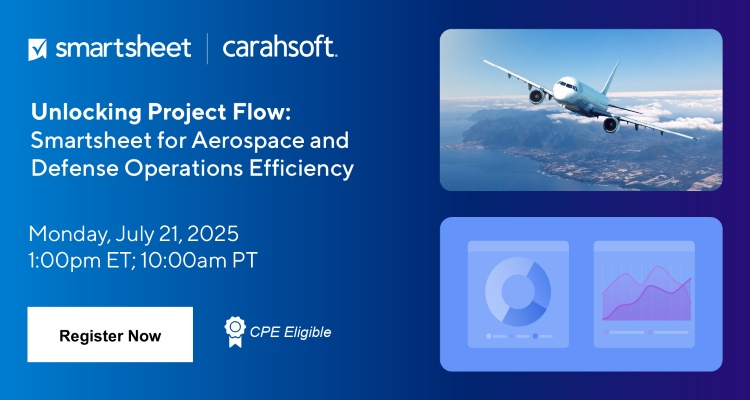 Unlocking Project Flow: Smartsheet for Aerospace and Defense Operations Efficiency Event Banner