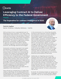 Leveraging Contract AI to Deliver Efficiency for the Federal Government