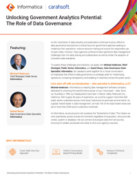 Unlocking Government Analytics Potential: The Role of Data Governance
