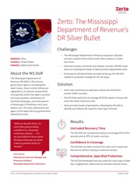 Zerto: The Mississippi Department of Revenue’s DR Silver Bullet