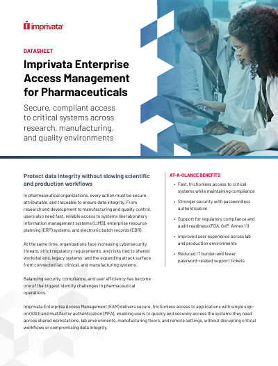 Imprivata Enterprise Access Management for Pharmaceuticals