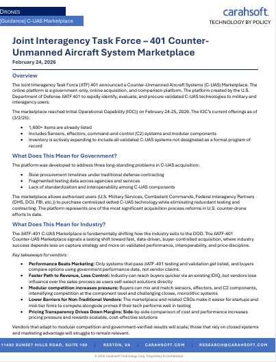 Joint Interagency Task Force - 401 Counter-Unmanned Aircraft System Marketplace