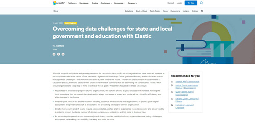 Overcoming Data Challenges for State and Local Government and Education with Elastic
