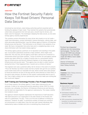 How the Fortinet Security Fabric Keeps Toll Road Drivers' Personal Data Secure