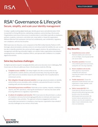 RSA Governance & Lifecycle Solution Brief