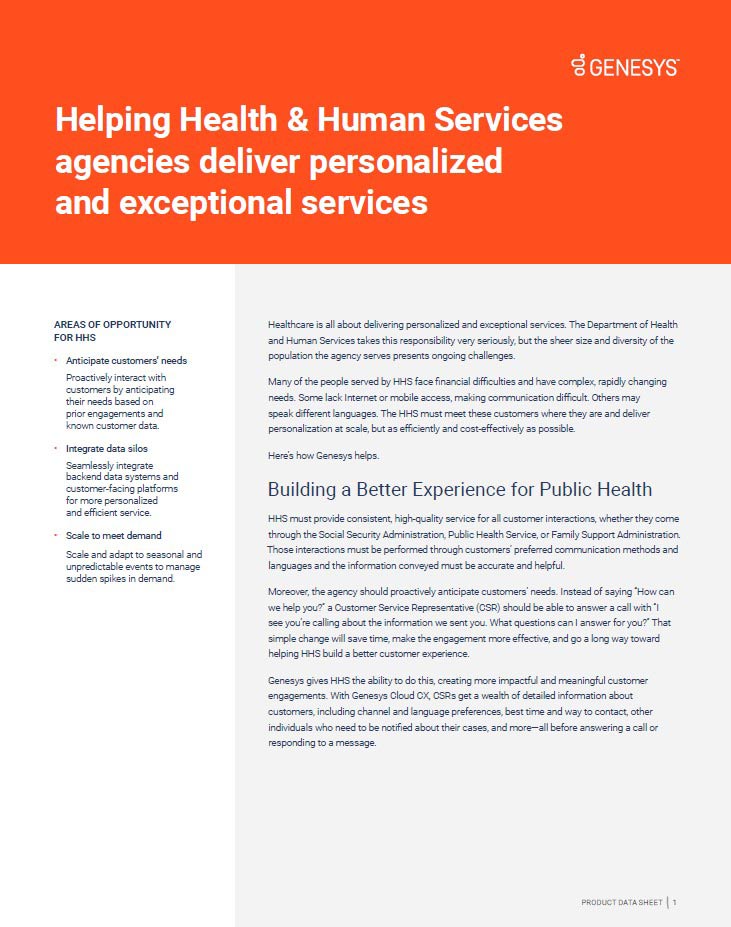 Helping Health & Human Services agencies deliver personalized and exceptional services