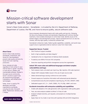 Sonar Brief: Mission-Critical Software Development Starts with Sonar