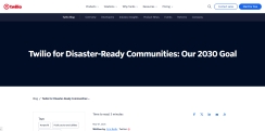 Twilio for Disaster-Ready Communities: Our 2030 Goal