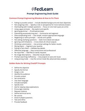 Prompt Engineering Desk Guide