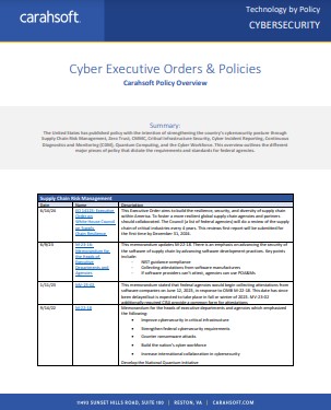 Cyber Executive Orders & Policies