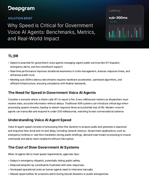 Why Speed is Critical for Government Voice AI Agents: Benchmarks, Metrics, and Real-World Impact