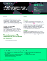 Auto Parts Manufacturer Recovers More Than 100,000 Encrypted Files