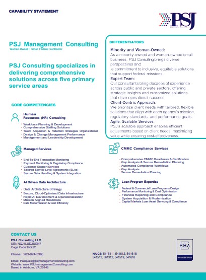 PSJ Management Consulting Capability Statement