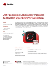 Jet Propulsion Laboratory Migrates to Red Hat OpenShift Virtualization