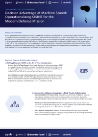 Decision Advantage at Machine Speed: Operationalizing OSINT for the Modern Defense Mission