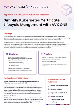 AVX ONE CLM for Kubernetes Datasheet