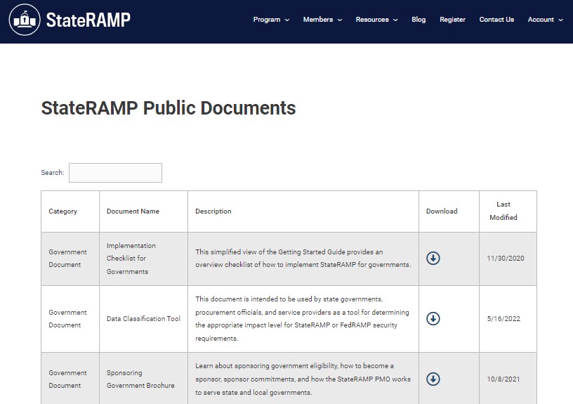 StateRAMP Public Documents