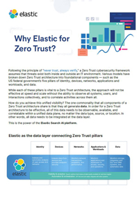 Why Elastic for Zero Trust?