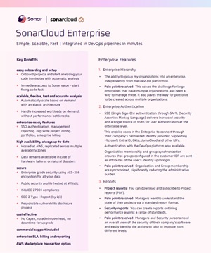 Sonar 2-Pager: SonarCloud Enterprise
