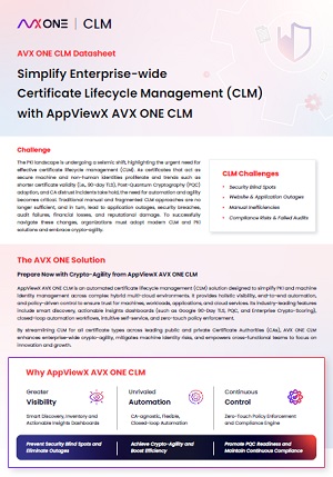 AppViewX AVX ONE CLM Datasheet