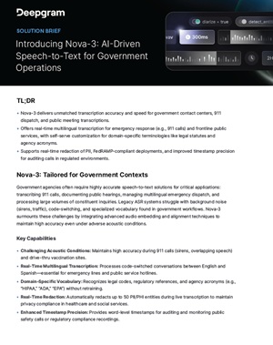 Introducing Nova-3: AI-Driven Speech-to-Text for Government Operations