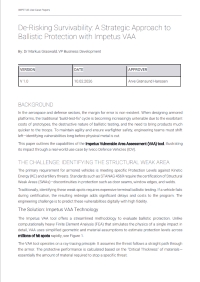 De-Risking Survivability: A Strategic Approach to Ballistic Protection with Impetus VAA