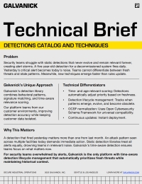 Technical Brief - Detections Catalog and Techniques-Galvanick