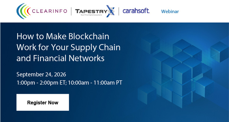 Register now: How to make blockchain work for your supply chain and financial networks