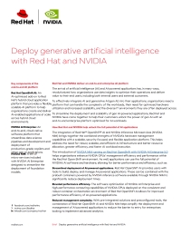 Deploy Generative Artificial Intelligence with Red Hat and NVIDIA