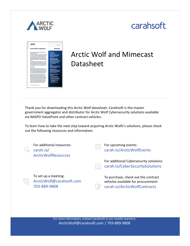 Arctic Wolf and Mimecast Datasheet