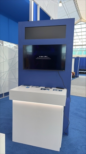 double sided demo kiosk