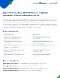 Legacy Data Archive (LDA) for Federal Programs