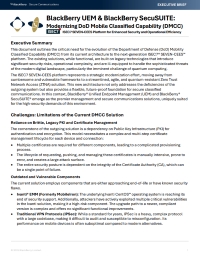 BlackBerry UEM & BlackBerry SecuSUITE: Modernizing DoD Mobile Classified Capability (DMCC)