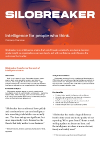 Intelligence for people who think. Company Overview