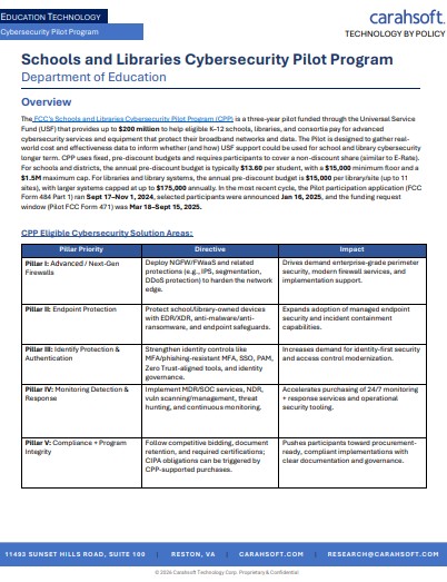 Schools and Libraries Cybersecurity Pilot Program