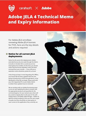 Adobe JELA 4 Technical Memo and Expiry Information