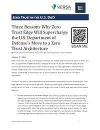 Three Reason Why Zero Trust Edge Will Supercharge the U.S. Department of Defense's Move to a Zero Trust Architecture