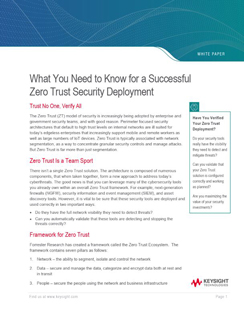 Keysight Zero Trust Security - Need to Know