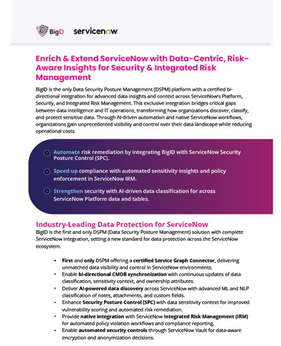 2024 Data Brief: Enrich & Extend ServiceNow with Data-Centric, Risk-Aware Insights for Security & Integrated Risk Management