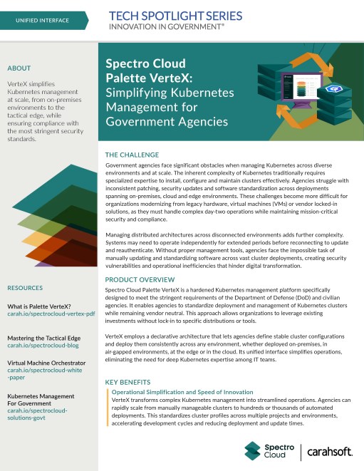 Spectro Cloud Palette VerteX: Simplifying Kubernetes Management for Government Agencies