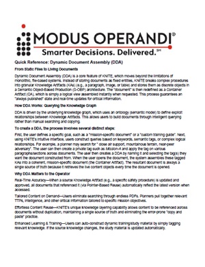 Quick Reference: Dynamic Document Assembly (DDA)