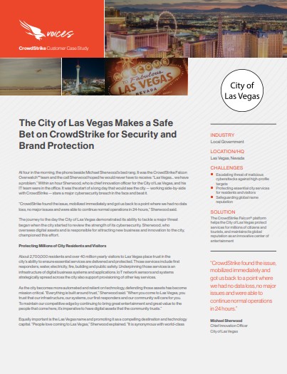 The City of Las Vegas Makes a Safe Bet on CrowdStrike for Security and Brand Protection
