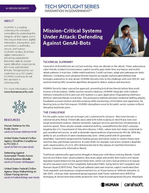 Tech Spotlight HUMAN Security GenAI Graphic