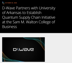 D-Wave Partners with University of Arkansas to Establish Quantum Supply Chain Initiative at the Sam M. Walton College of Business