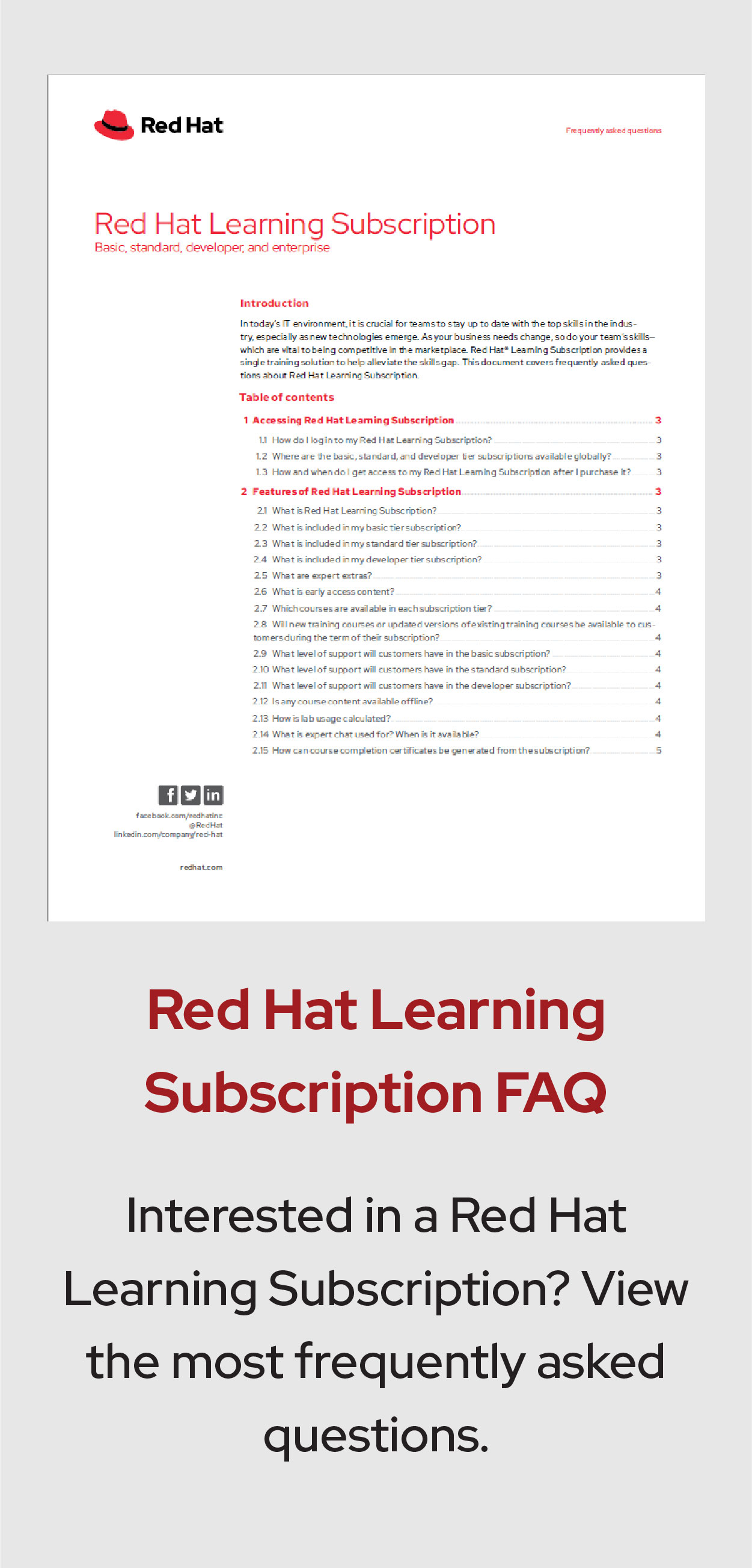 Red Hat Training Resources Landing Page preview