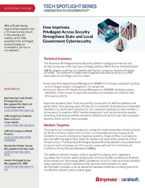How Imprivata Privileged Access Security Strengthens State and Local Government Cybersecurity