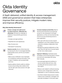 Okta Identity Governance Brief