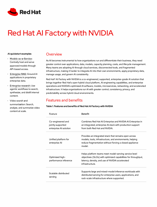 Red Hat Al Factory with NVIDIA