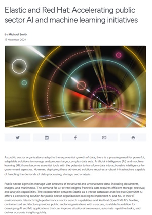 Elastic and Red Hat: Accelerating public sector AI and machine learning initiatives