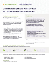 Unified Data Insights and Workflow Tools for Coordinated Behavioral Healthcare
